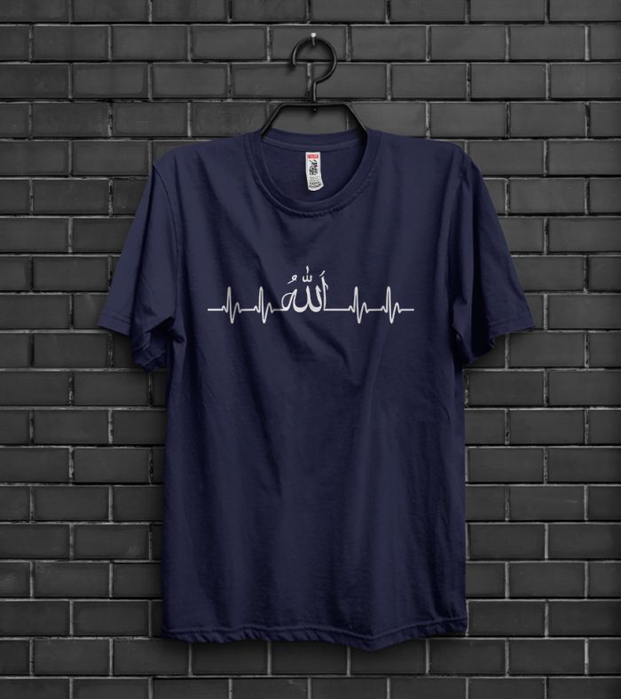 Allah Heartbeat-navy t-shirt