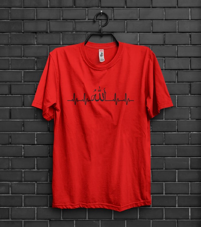 Allah Heartbeat-red t-shirt