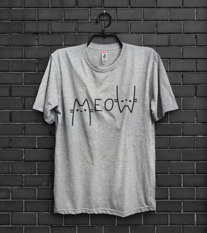 Meow tshirt Gray